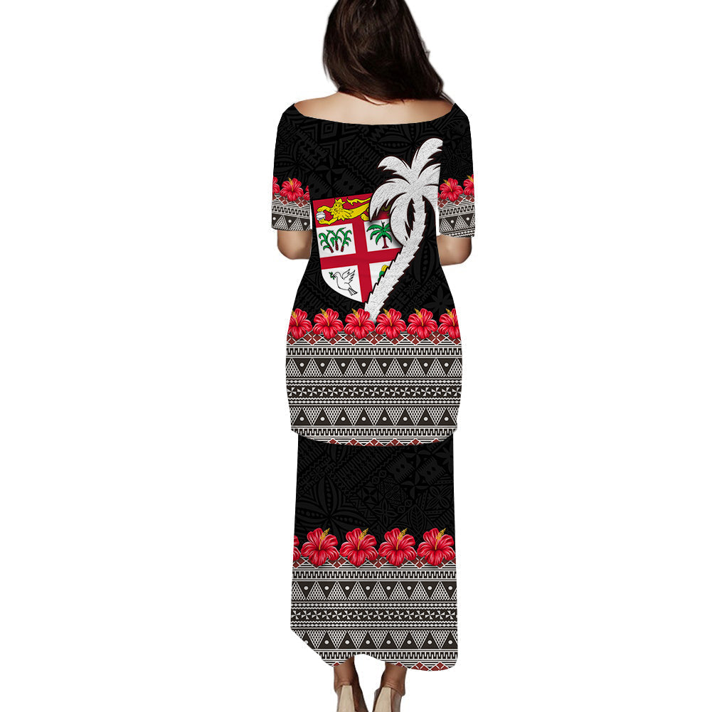 fiji-puletasi-dress-hibiscus-flowers-with-coconut-tapa-pattern-ver01