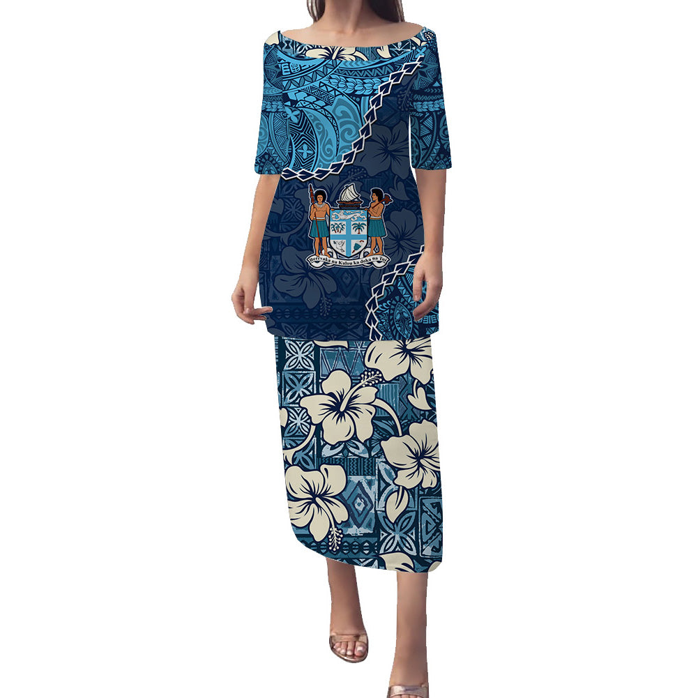 Fiji Puletasi Dress Tapa Pattern Style LT9