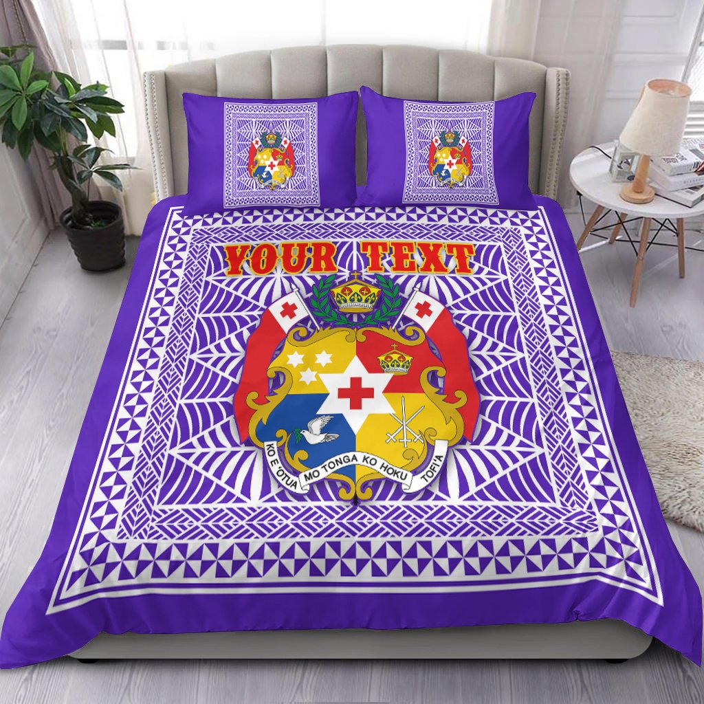 custom-personalised-tonga-pattern-bedding-set-coat-of-arms-purple-and-white