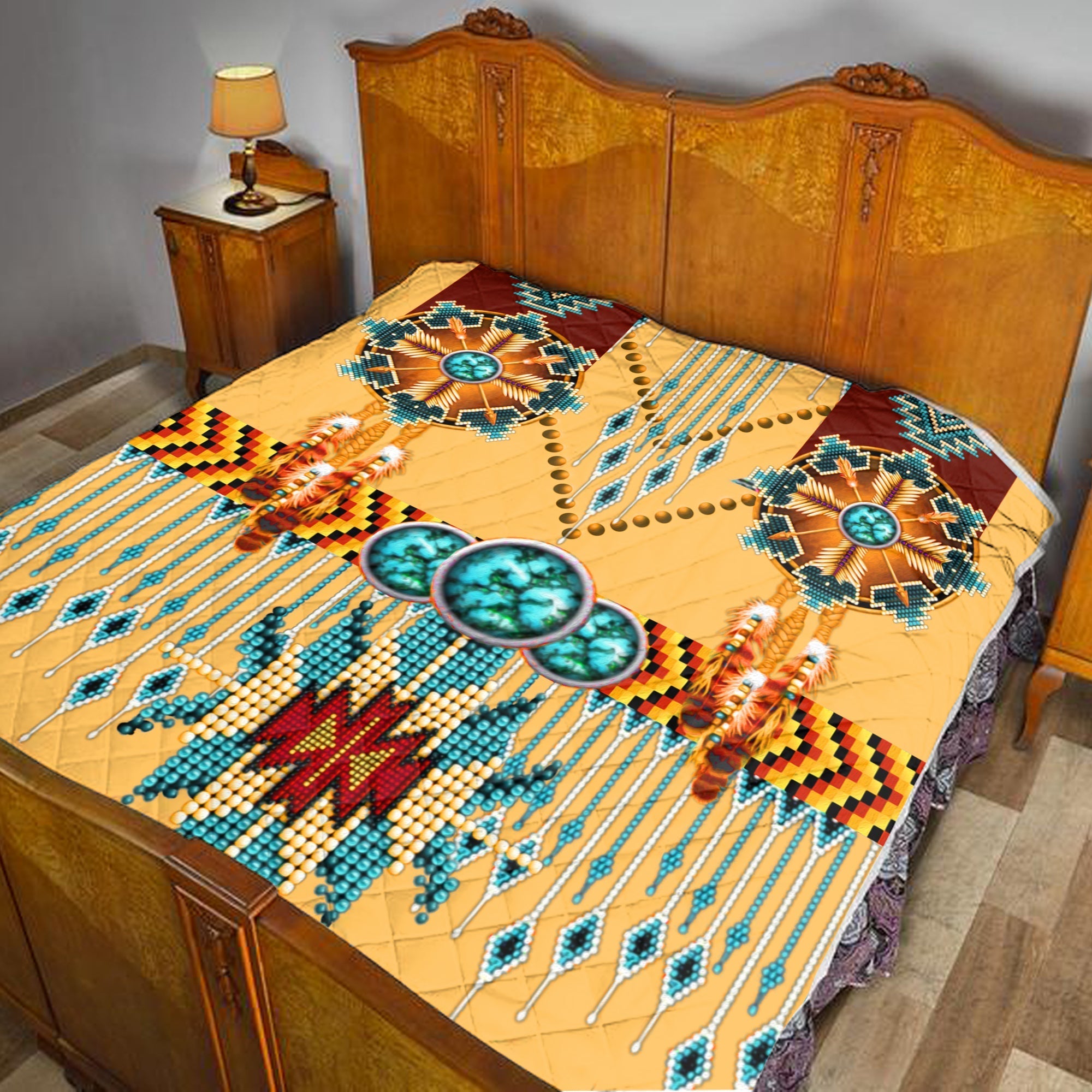 Native American Premium Quilt Dream Catchers Indigenous LT13 - Wonder Print Shop