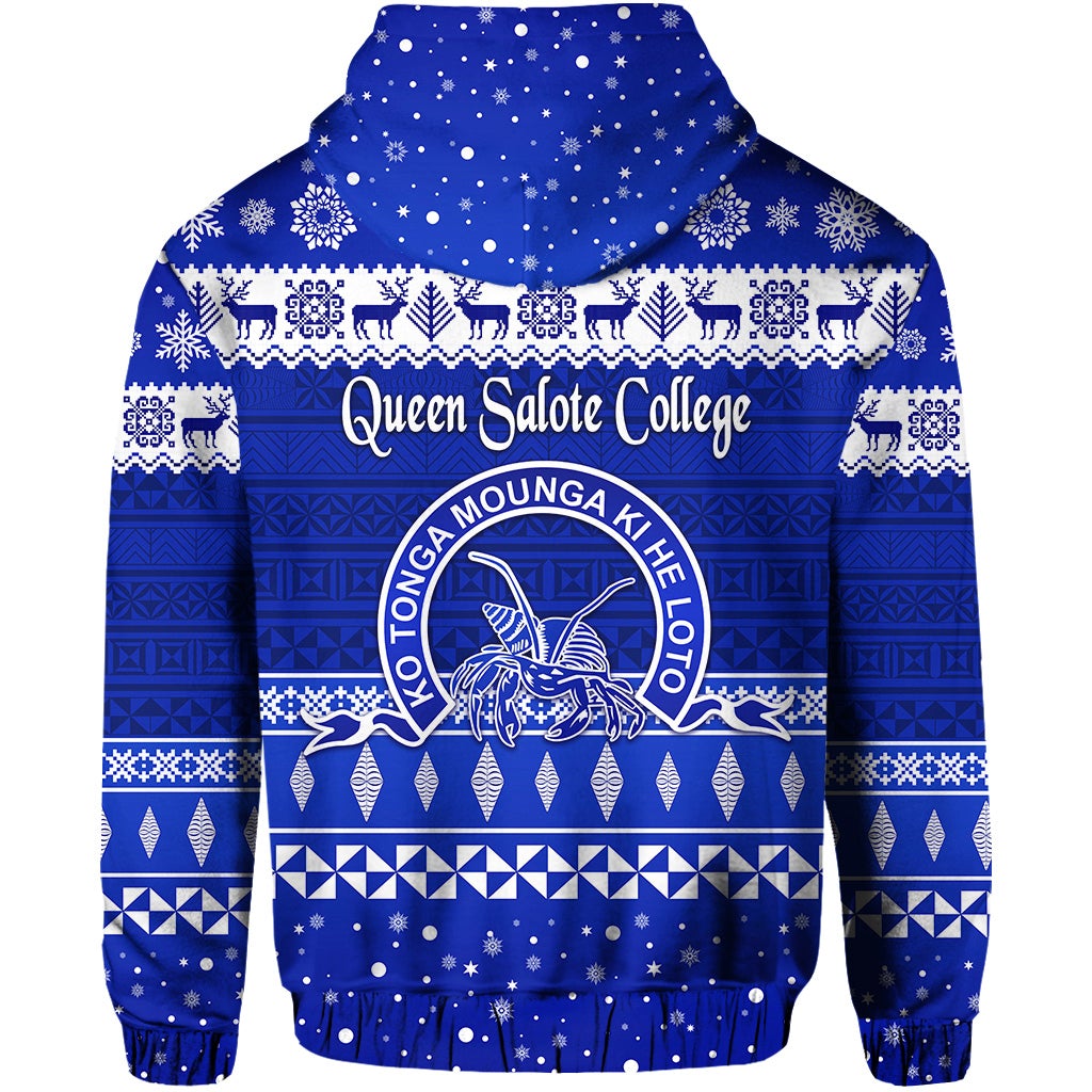 Queen Salote College Christmas Zip Hoodie Simple Style LT8 - Wonder Print Shop