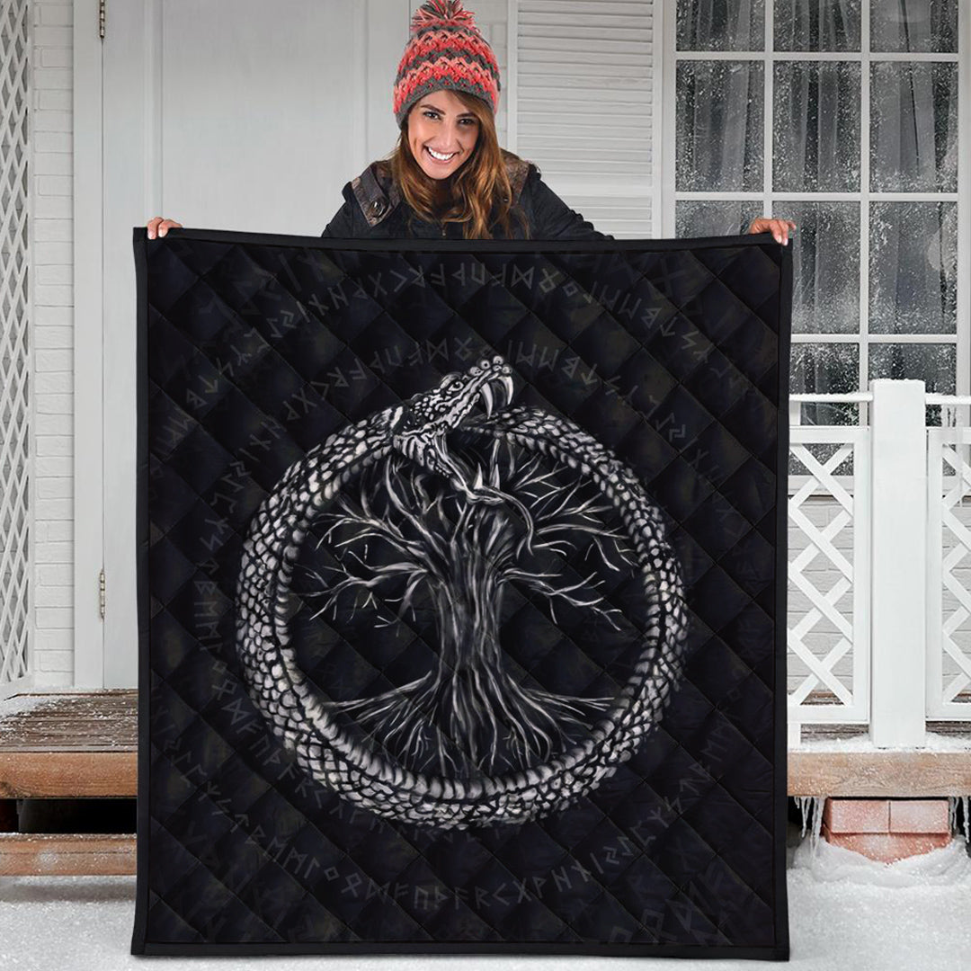Viking Quilt - Ouroboros with Tree Of Life Quilt RLT12 - Wonder Print Shop