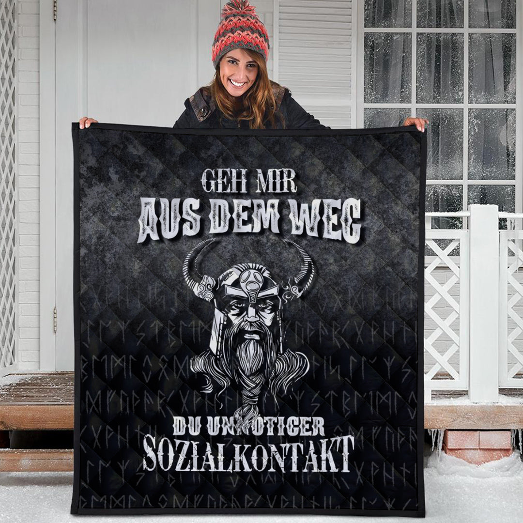Viking Quilt - Geh mir aus dem Weg du unnotiger Sozialkontakt Quilt RLT12 - Wonder Print Shop