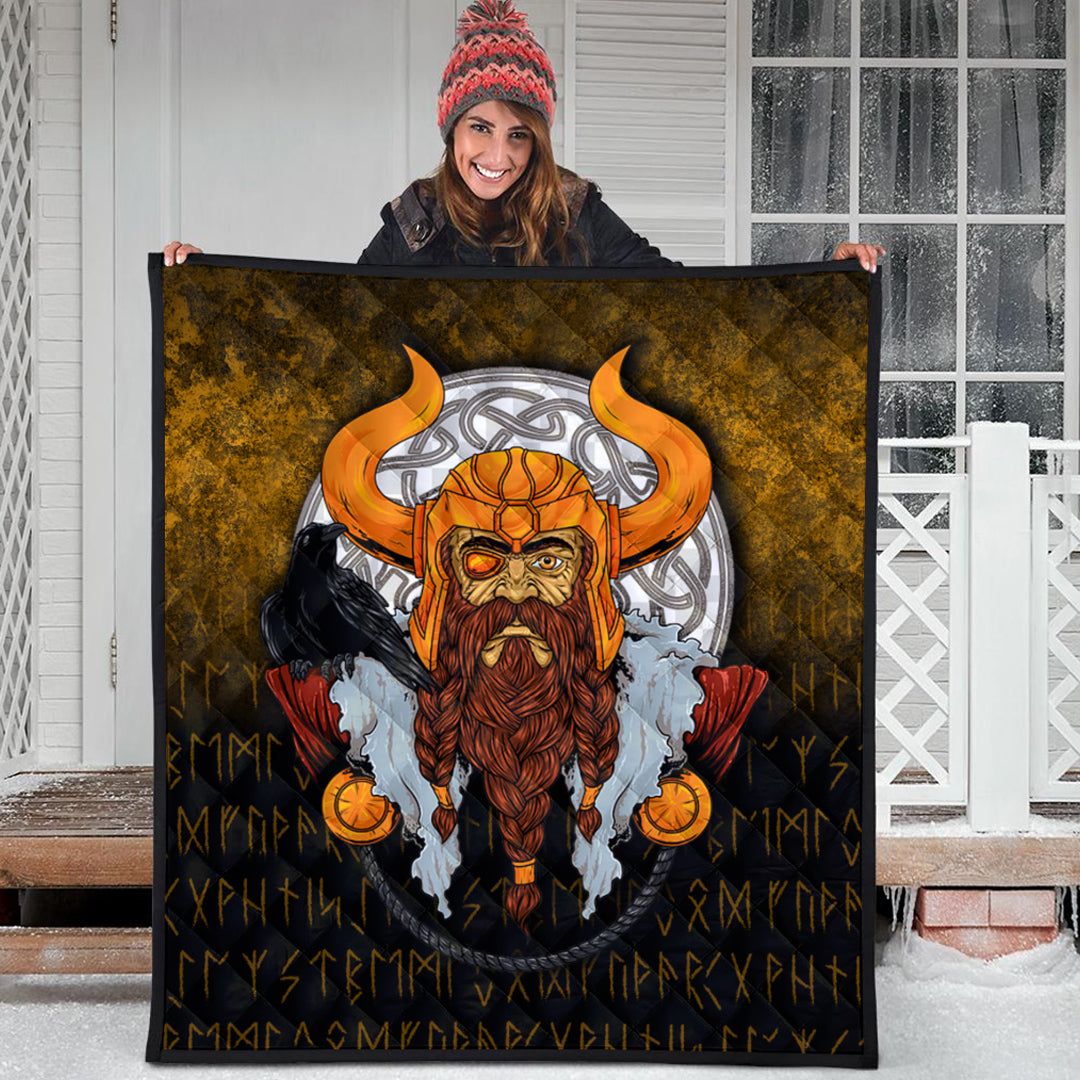 Viking Quilt - Viking God Odin Raven Quilt RLT12 - Wonder Print Shop