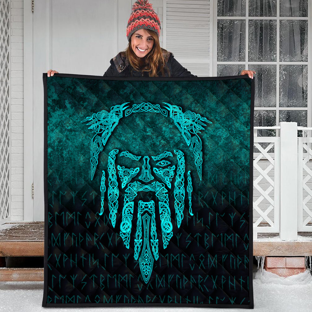 Viking Quilt - Eye of Odin - Cyan Version Quilt RLT12 - Wonder Print Shop