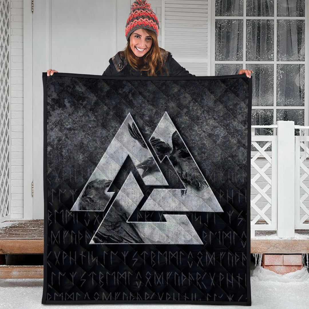 Viking Quilt - Huginn Muninn Ravens from Odin Viking Quilt RLT12 - Wonder Print Shop