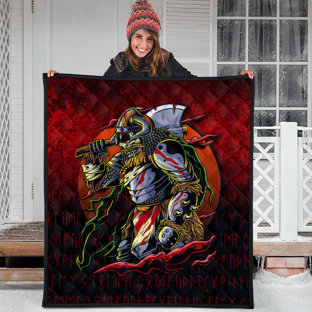 Viking Quilt - Samurai Viking Warrior Ronin Berserk Armor Axe Quilt RLT12 - Wonder Print Shop