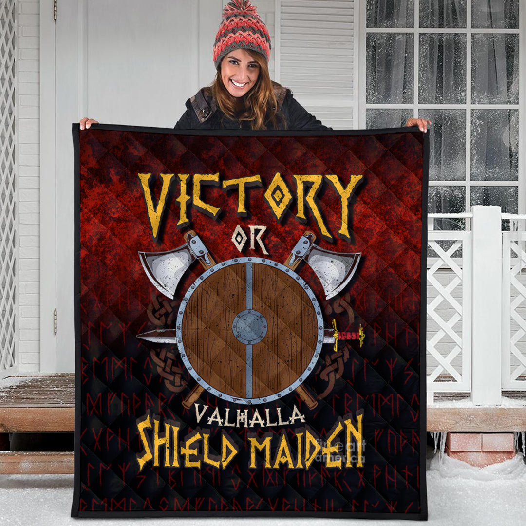 Viking Quilt - Victory or Valhalla Shield Maiden Quilt RLT12 - Wonder Print Shop
