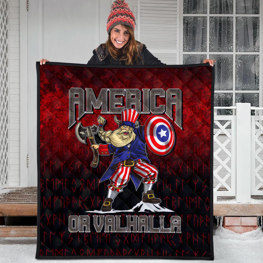 Viking Quilt - America Or Valhalla Quilt RLT12 - Wonder Print Shop