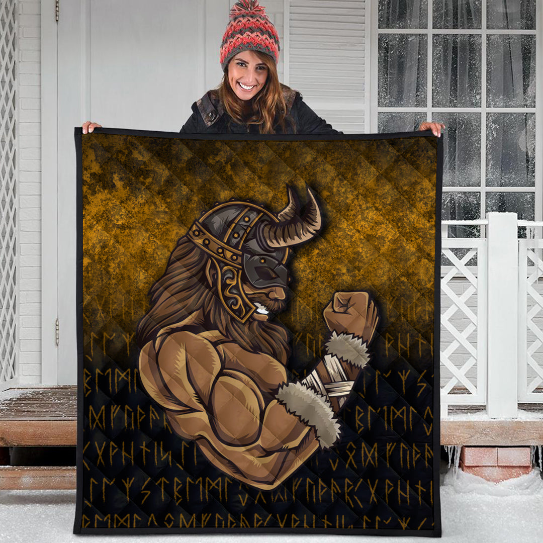 Viking Quilt - Viking Warrior Muscles Power Quilt RLT12 - Wonder Print Shop