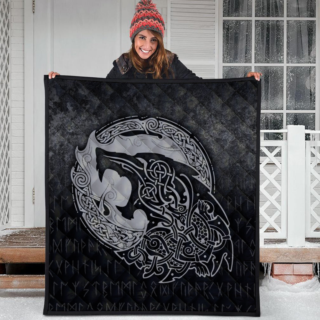 Viking Quilt - Fenrir Viking 3D Tattoo - Special Version Quilt RLT12 - Wonder Print Shop