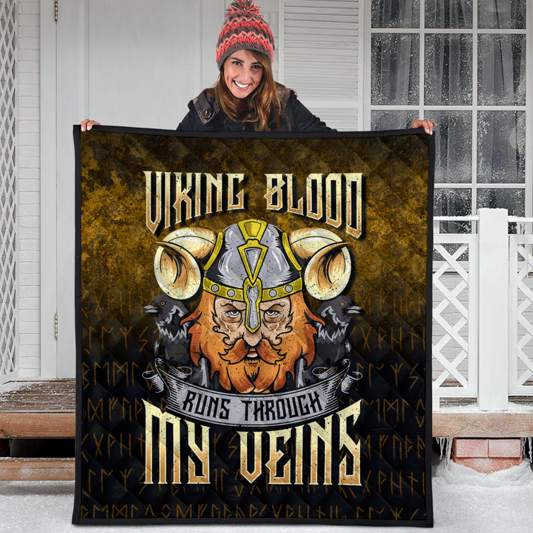 Viking Quilt - Viking Blood Runs Through My Veins Quilt RLT12 - Wonder Print Shop