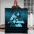 Viking Quilt - Huginn Muninn Ravens from Odin Viking - Cyan Version Quilt RLT12 - Wonder Print Shop