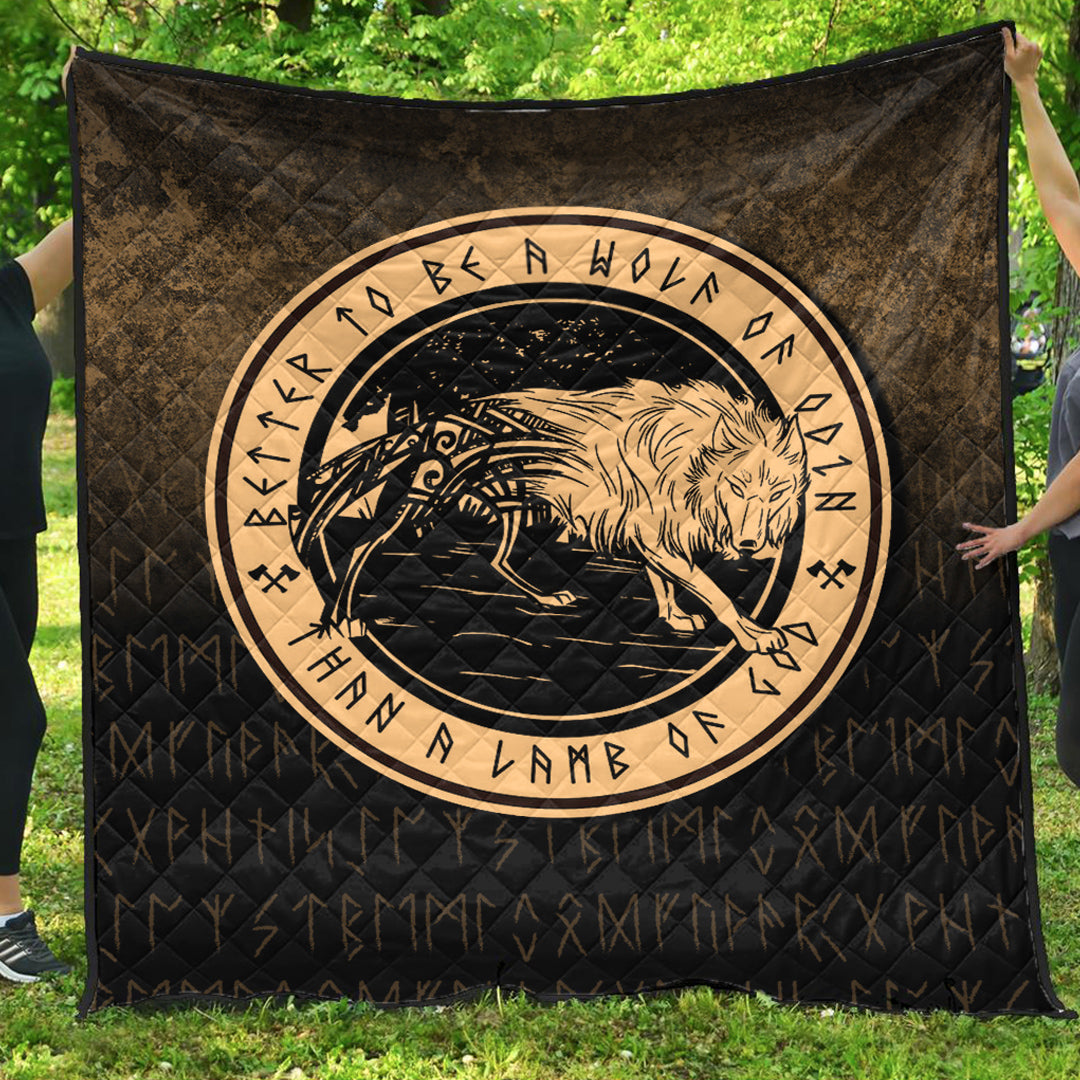 Wonder Print Shop Quilt - Wolf Of Odin - Gold Version Quilt RLT12 - Wonder Print Shop
