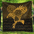 Viking Quilt - Raven Vegvisir Tattoo - Gold Version Quilt RLT12 - Wonder Print Shop