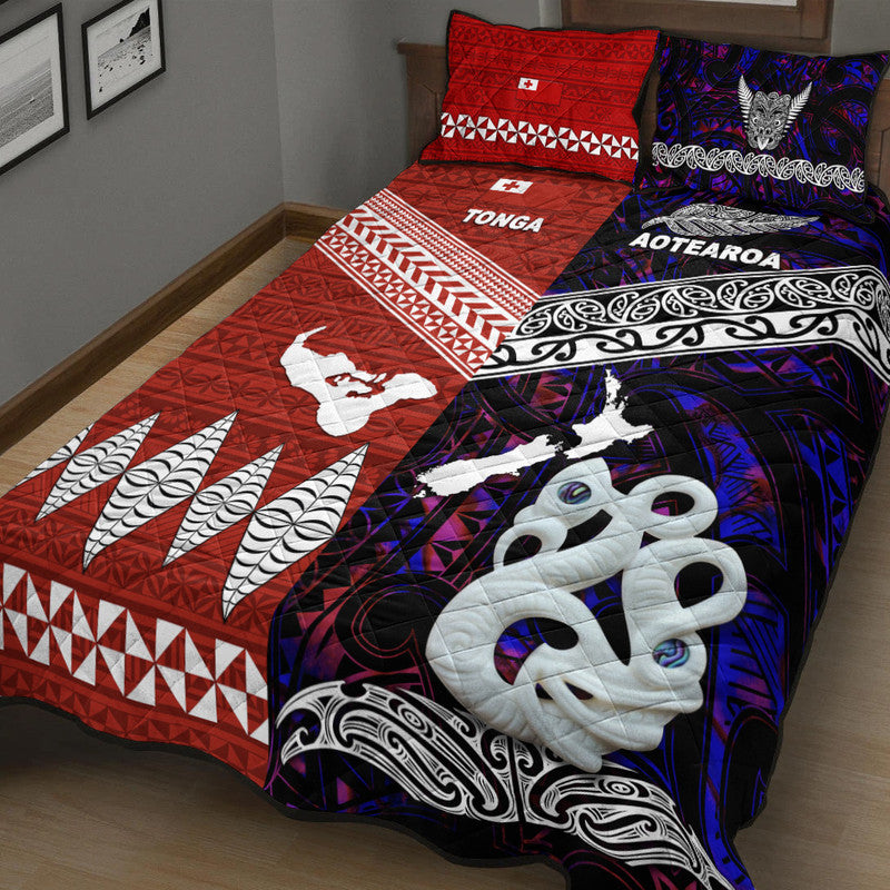 New Zealand and Tonga Quilt Bed Set Together Purple LT8 - Wonder Print Shop