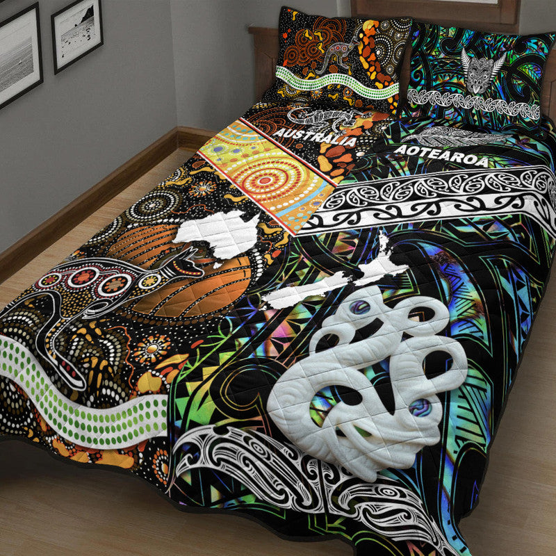 New Zealand Maori Aotearoa and Australia Aboriginal Quilt Bed Set Together Paua Shell LT8 - Wonder Print Shop