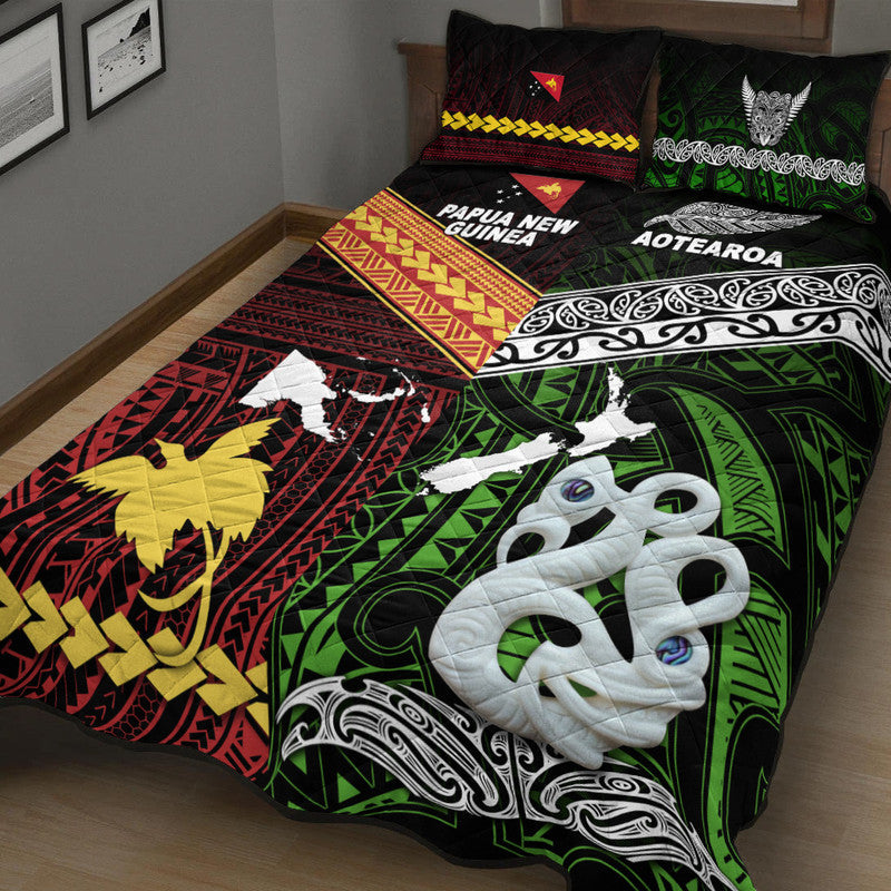 New Zealand and Papua New Guinea Quilt Bed Set Together Green LT8 - Wonder Print Shop