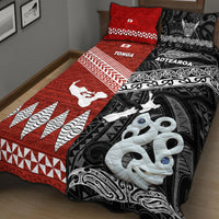 New Zealand and Tonga Quilt Bed Set Together Black LT8 - Wonder Print Shop