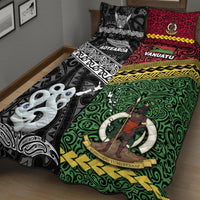 New Zealand and Vanuatu Quilt Bed Set Together Black LT8 - Wonder Print Shop