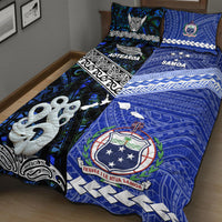 New Zealand and Samoa Quilt Bed Set Together Blue LT8 - Wonder Print Shop