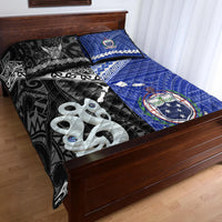 New Zealand and Samoa Quilt Bed Set Together Black LT8 - Wonder Print Shop