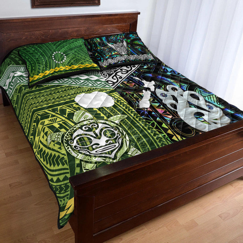 New Zealand and Cook Islands Quilt Bed Set Together Paua Shell LT8 - Wonder Print Shop