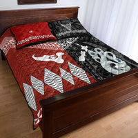 New Zealand and Tonga Quilt Bed Set Together Black LT8 - Wonder Print Shop
