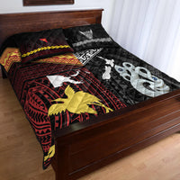 New Zealand and Papua New Guinea Quilt Bed Set Together Black LT8 - Wonder Print Shop