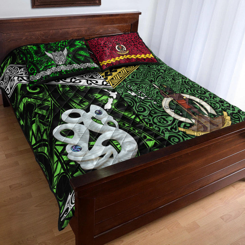 New Zealand and Vanuatu Quilt Bed Set Together Green LT8 - Wonder Print Shop