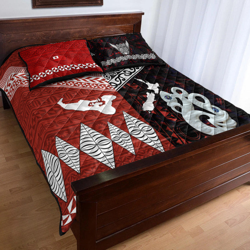 New Zealand and Tonga Quilt Bed Set Together Red LT8 - Wonder Print Shop