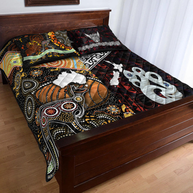 New Zealand Maori Aotearoa and Australia Aboriginal Quilt Bed Set Together Red LT8 - Wonder Print Shop