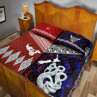 New Zealand and Tonga Quilt Bed Set Together Purple LT8 - Wonder Print Shop