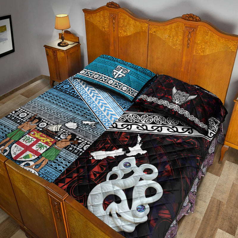 New Zealand and Fiji Quilt Bed Set Together Red LT8 - Wonder Print Shop