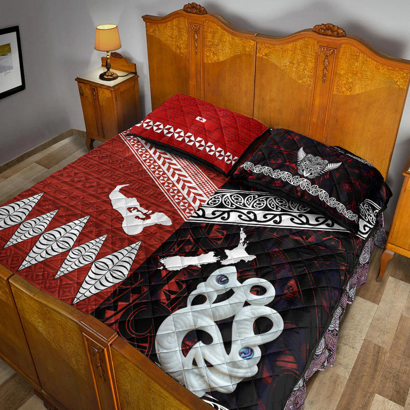 New Zealand and Tonga Quilt Bed Set Together Red LT8 - Wonder Print Shop