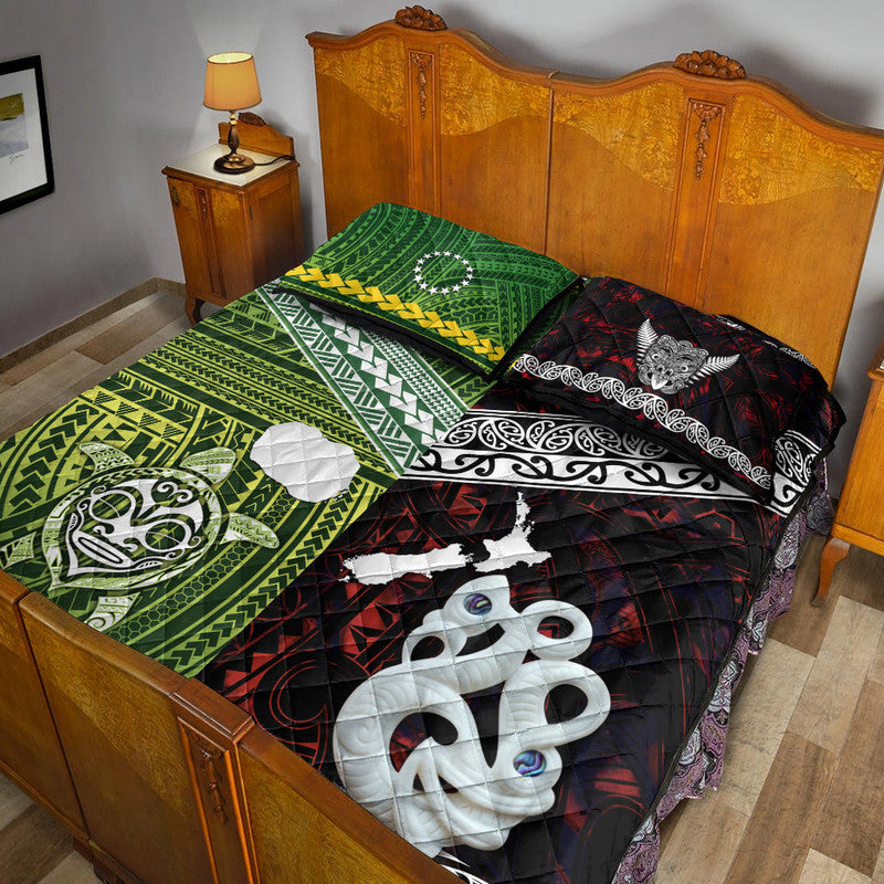 New Zealand and Cook Islands Quilt Bed Set Together Red LT8 - Wonder Print Shop