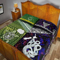 New Zealand and Cook Islands Quilt Bed Set Together Purple LT8 - Wonder Print Shop