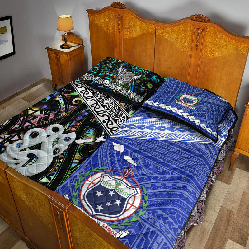 New Zealand and Samoa Quilt Bed Set Together Paua Shell LT8 - Wonder Print Shop