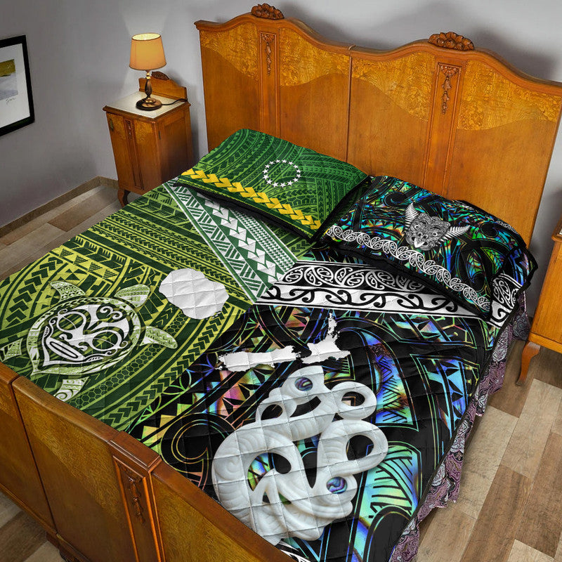 New Zealand and Cook Islands Quilt Bed Set Together Paua Shell LT8 - Wonder Print Shop