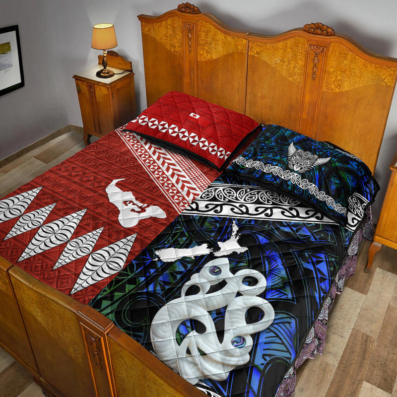 New Zealand and Tonga Quilt Bed Set Together Blue LT8 - Wonder Print Shop