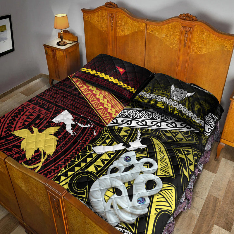 New Zealand and Papua New Guinea Quilt Bed Set Together Yellow LT8 - Wonder Print Shop