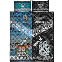 New Zealand and Fiji Quilt Bed Set Together Black LT8 - Wonder Print Shop