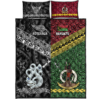 New Zealand and Vanuatu Quilt Bed Set Together Black LT8 - Wonder Print Shop