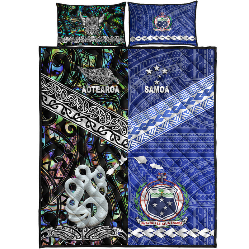New Zealand and Samoa Quilt Bed Set Together Paua Shell LT8 - Wonder Print Shop