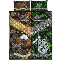 New Zealand Maori Aotearoa and Australia Aboriginal Quilt Bed Set Together Green LT8 - Wonder Print Shop