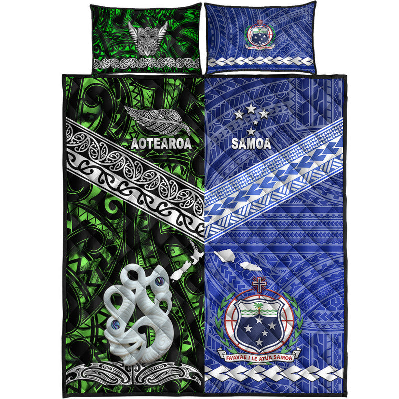 New Zealand and Samoa Quilt Bed Set Together Green LT8 - Wonder Print Shop
