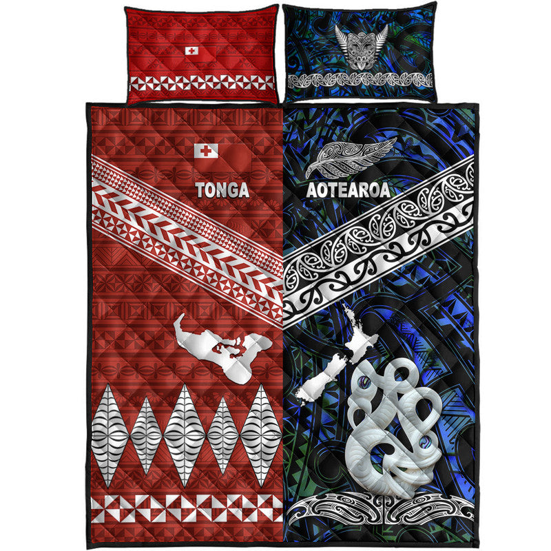 New Zealand and Tonga Quilt Bed Set Together Blue LT8 - Wonder Print Shop