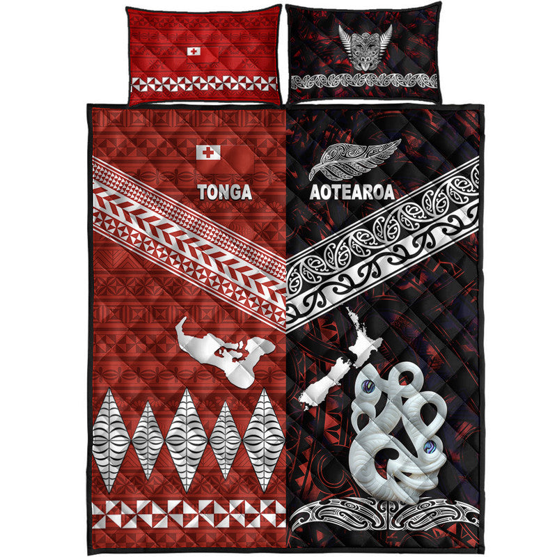 New Zealand and Tonga Quilt Bed Set Together Red LT8 - Wonder Print Shop