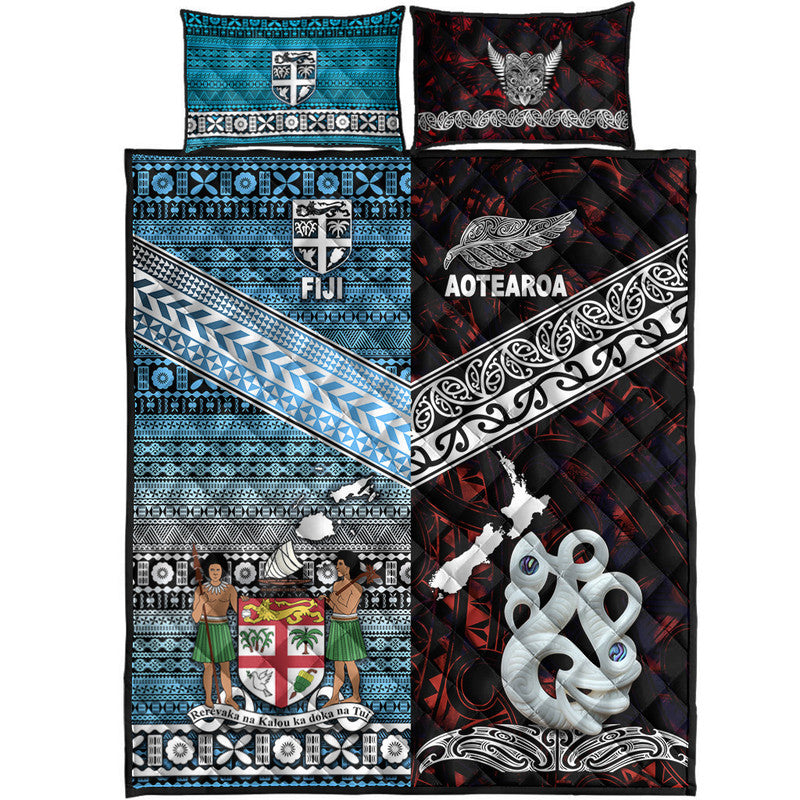 New Zealand and Fiji Quilt Bed Set Together Red LT8 - Wonder Print Shop