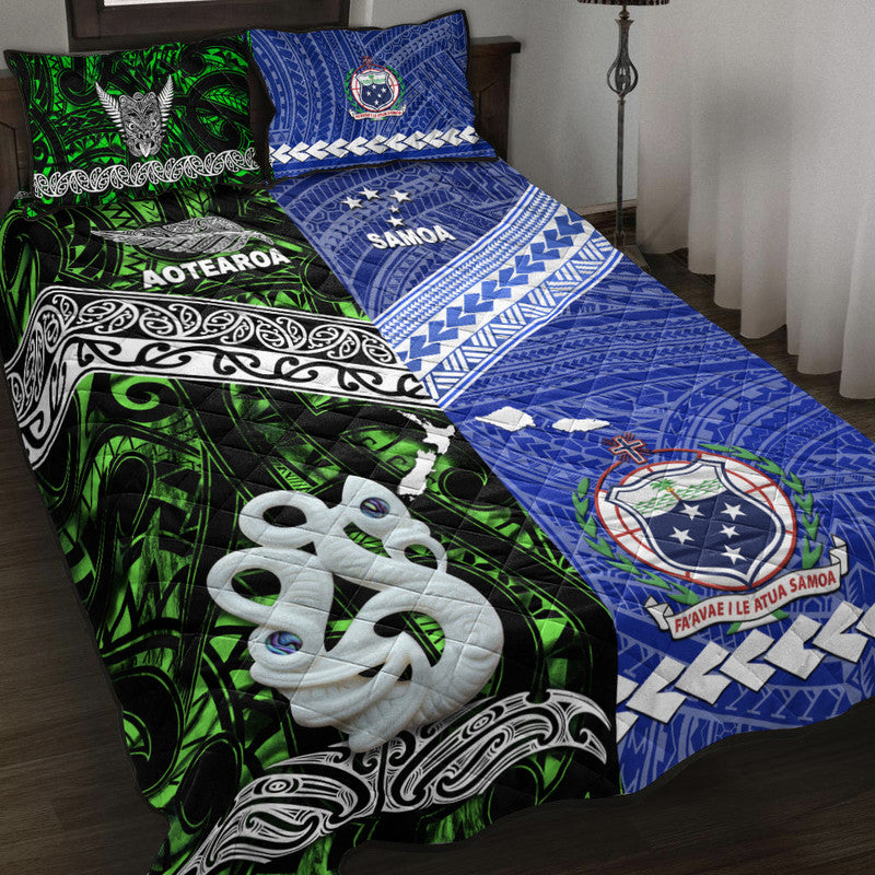 New Zealand and Samoa Quilt Bed Set Together Green LT8 - Wonder Print Shop
